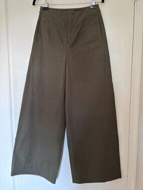 rag and bone olive green kiana cotton flare pants Size 4